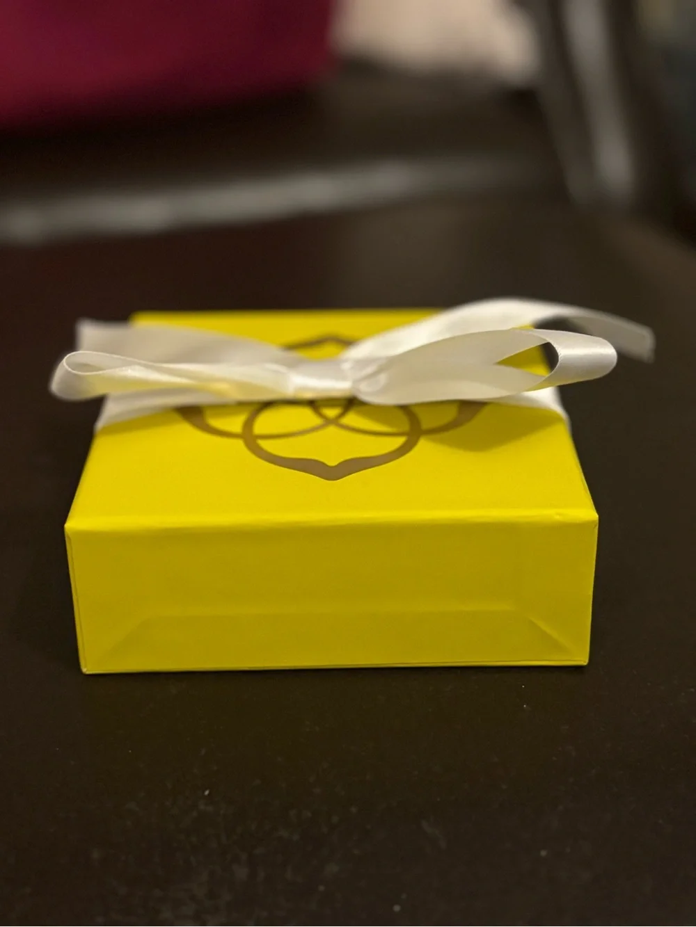 Kendra Scott Yellow Gift Box with White Satin Bow
